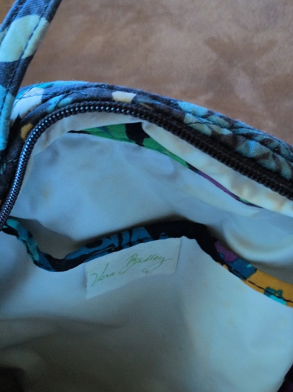 Vera Bradley Teal Blue Floral Quilted Satchel